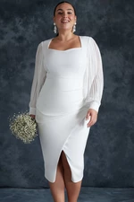 Trendyol Curve White Finike Woven Bridal Dress