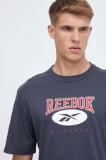 Bavlněné tričko Reebok Classic tmavomodrá barva, s potiskem