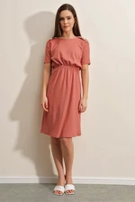 Bigdart 2375 Button Detailed Knitted Dress - Dried Rose
