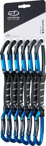 Climbing Technology Lime Set NY Pro Quickdraw Anthracite/Electric Blue Solid Straight/Solid Bent Gate 12.0 Mosquetón de escalada