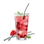 Nerezové slamky myDRINK, 4 ks, s čistiacou kefkou