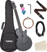 Cascha Carbon Fibre Electric Acoustic Guitar Black Matte