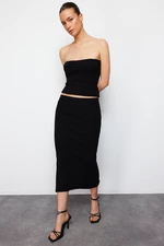 Trendyol Black Midi Knitwear Premium Yarn/ Special Yarn Skirt