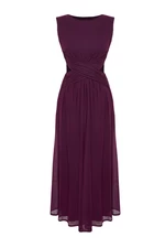 Trendyol Purple Window/Cut Out Detailed Knitted Tulle Dress