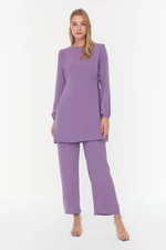 Trendyol Purple Eyelet Binding Detailed Aerobin Tunic-Pants Set