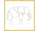 Rámovaný obraz Geometrický slon, 40x40 cm%