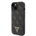 Zadní kryt Guess PU Leather 4G Triangle Metal Logo pro Apple iPhone 14, černá