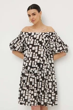 Bavlnené šaty Max Mara Beachwear čierna farba, mini, áčkový strih, 2416221049600