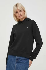 Mikina Calvin Klein Jeans dámská, černá barva, s kapucí, s aplikací, J20J223227