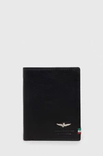 Kožená peňaženka Aeronautica Militare pánsky, čierna farba, AM105