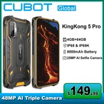 Cubot KingKong 5 Pro Rugged Smartphone 6.088" IP68/IP69K 8000mAh Cellphone Android 11 OS 48MP Triple Camera 4GB+64GB Phone