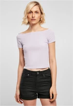 Women's T-shirt with ribbed pattern in lilac