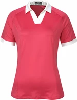 Callaway Womens Short Sleeve V-Placket Colourblock Polo Fruit Dove L Camiseta polo