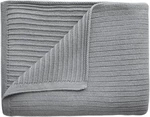 Mushie Pletená detská deka z organickej bavlny (80x100cm), pásiková - Gray