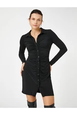 Koton Shirt Dress With Draped Slim Fit