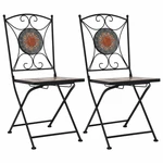 Bistro Chairs 2 pcs Orange/Gray