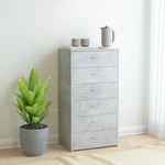 Sideboard with 6 Drawers Concrete Gray 23.6"x13.4"x37.8 Chipboard