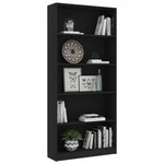 5-Tier Book Cabinet Black 31.5"x9.4"x68.9" Chipboard