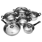 6 Pcs Cookware Set Stainless Steel Pots Frying Pan Outdoor Camping Picnic Kitchen Cooking Set