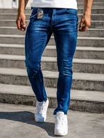 Tmavě modré pánské džíny regular fit Bolf s paskem 80029W0