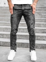 Černé pánské džíny regular fit Bolf K10008-2
