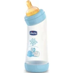 Chicco Láhev Angled polypropylen 250 ml kaučukový dudlík 0m+ Modrá