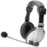 Digitus DA-12201 náhlavná sada stereo 2x 3,5 mm jack (mic./slu.), jack 3,5 mm káblový cez uši čiernostrieborná