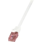 LogiLink CQ2081U RJ45 sieťové káble, prepojovacie káble CAT 6 U/UTP 7.50 m biela samozhášavý, s ochranou 1 ks