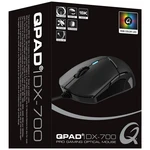 QPAD Qpad DX700 herná myš USB optická čierna, RGB 8 null 400 dpi, 800 dpi, 1600 dpi, 3200 dpi, 6400 dpi, 8000 dpi, 16000