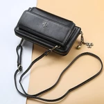 Fashion Multi-Pockets PU Leather Mobile Phone Women Shoulder Bag Crossbody Bag Hangbag