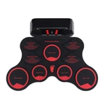 Portable Electronic Drum Digital USB 9 Pads Hand Roll up Drum Set Silicone Electric Drum Pad Kit With Drumsticks Foot Pe
