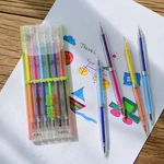 6 Pcs 12 Colors Double Head Gel Pen Highlighter Marker Pen Student