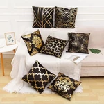 45 x 45cm Christmas Pillow Case Black And White Golden Painted Pillowcase Decorative Christmas Cushion Cover for Sofa Ca