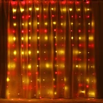 3M*3M Hanging 300LED Curtain Fairy String Light 8 Modes Outdoor Wedding Party Wall Decor Lamp DC5V