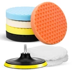 MATCC 8Pcs 6 Inch Car Polishing Pad Kit M14 Buffing Pads with Wool Bonnet Pads for Car Polisher and Household Electric D