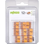 káblová svorka WAGO 221-413/996-012 na kábel s rozmerom 0.14-4 mm², pólov 3, 12 ks, priehľadná, oranžová