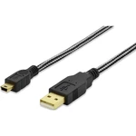 ednet #####USB-Kabel USB 2.0 #####USB-A Stecker, #####USB-Mini-B Stecker 1.00 m čierna pozlátené kontakty