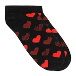Wojas Černé Dámské Ponožky S Motivem Červených Srdcí