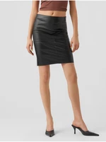 Women's black faux leather skirt VERO MODA Olympia - Women