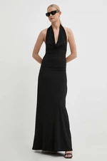 Šaty Guess FLAVIA čierna farba, maxi, áčkový strih, W4GK28 KBPZ0