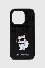 Puzdro na mobil Karl Lagerfeld iPhone 15 Pro 6.1" čierna farba
