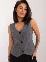 Black and gray melange vest