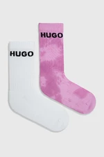 Ponožky HUGO 2-pak pánske,ružová farba,50514099
