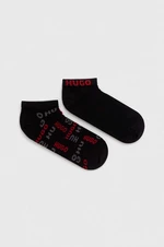 Ponožky HUGO 2-pack pánské, černá barva, 50491224