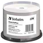 Verbatim DVD-R, DataLifePlus Wide Thermal Printable - No ID Brand, 43755, 4.7GB, 16x, spindle, 50-pack, 12cm, pro archivaci dat