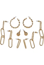 Assorted Chain Earrings 5-Pack - Gold Color