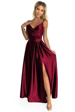 Elegant satin maxi dress with straps Numoco