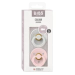 BIBS Colour dudlíky z přírodního kaučuku, velikost 2, Haze/Blossom 2 ks