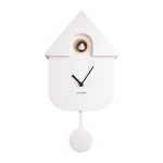 Biały wahadłowy zegar ścienny Karlsson Modern Cuckoo, 21,5x41,5 cm