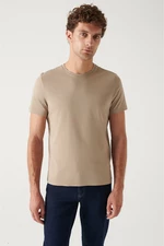 Avva Men's Mink 100% Cotton Breathable Crew Neck Regular Fit T-shirt